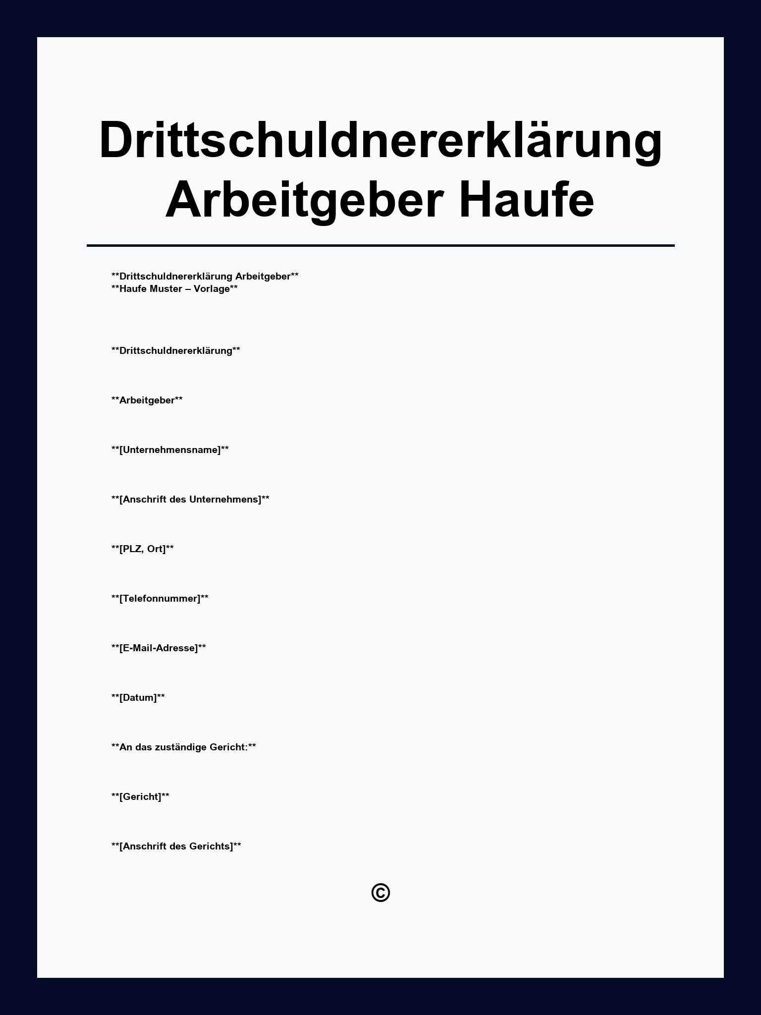 Drittschuldnererklärung Arbeitgeber Muster Haufe