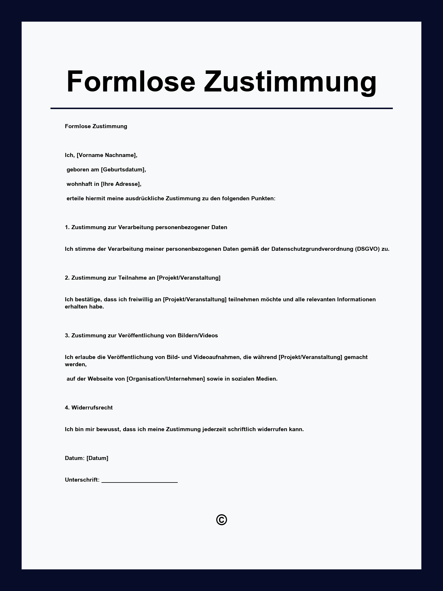 Formlose Zustimmung