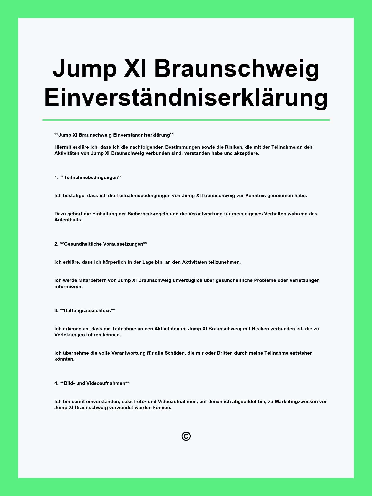 Jump Xl Braunschweig Einverständniserklärung